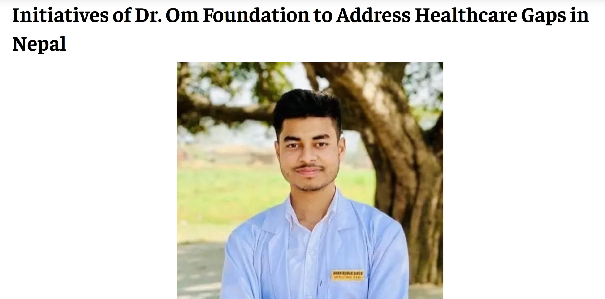 Initiatives of Dr. Om Foundation to Address Healthcare Gaps in Nepal
